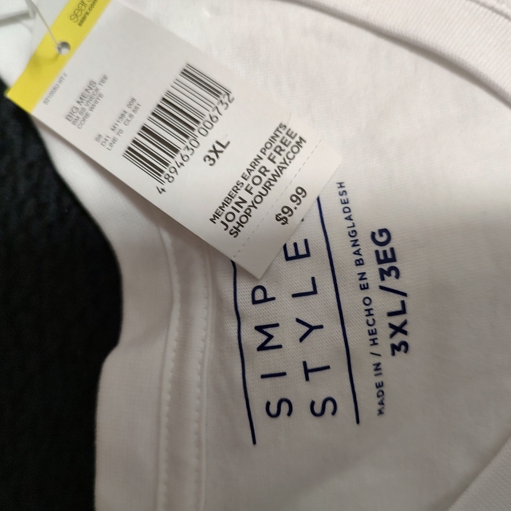 Simple Style White T-Shirt 3XL